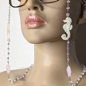 Kawaii Rosary Glasses Chains mermaid white/turquoise pastelgoth