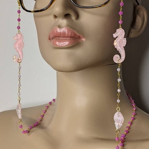 Kawaii Rosary Glasses Chains mermaid pink  pastelgoth