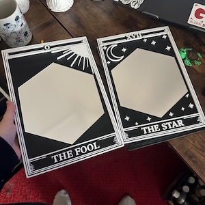 The Star Tarot Card Mirror – Hexagonal Home Decor, Mystical Wall Art