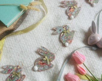 Morris Strawberry Thief Easter Blue Bunny Garland