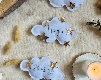 Regalo ricordo per neonato, regalo nuvola personalizzato, regalo per neonato in argilla, regalo di ornamento per neonato, decorazioni per neonato, regalo per neonato femmina maschio, regalo di battesimo