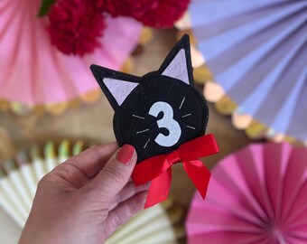 Black Cat Birthday Badge