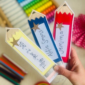 Marque-page personnalisé pour la rentrée/la rentrée des classes au crayon