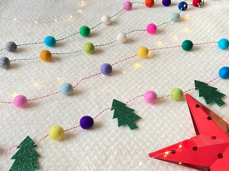 Christmas Colourful Pom Pom Garlands image 1