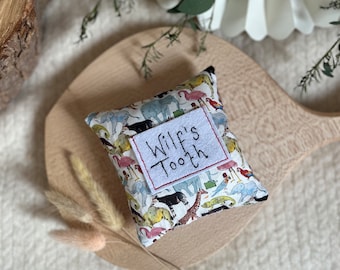 Fairy tooth pillow in Liberty print.  tooth fairy, tooth pouch, personalised tooth pillow, tooth cushion