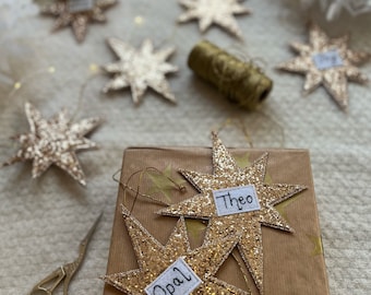 Hanging personalised Christmas star