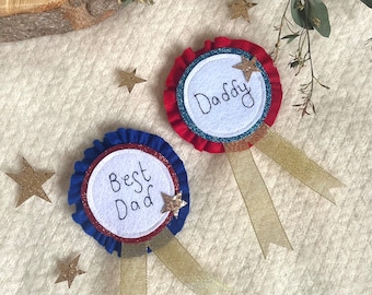 Personalised Fathers Day Rosette Badge