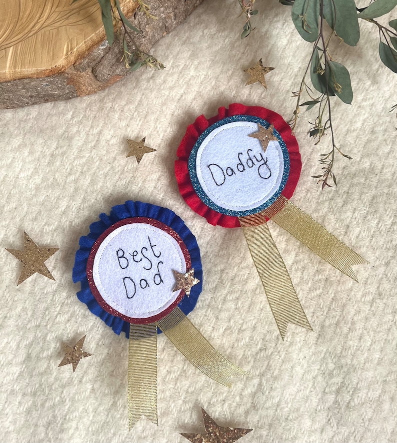 Personalised Fathers Day Rosette Badge image 1