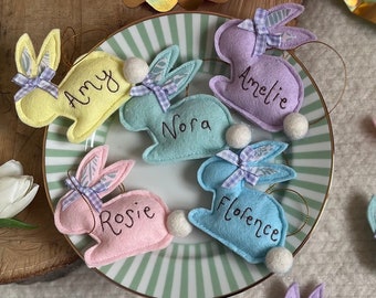 Personalised Bunny with Bow . Baby Gift, New Baby