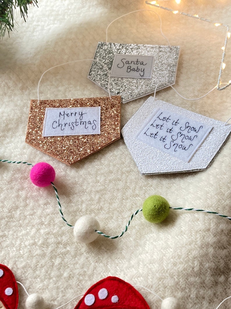 Christmas personalised mini banners image 1