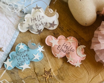 Regalo ricordo per neonato, regalo nuvola personalizzato, regalo per neonato in argilla, regalo di ornamento per neonato, decorazioni per neonato, regalo per neonato femmina maschio, regalo di battesimo