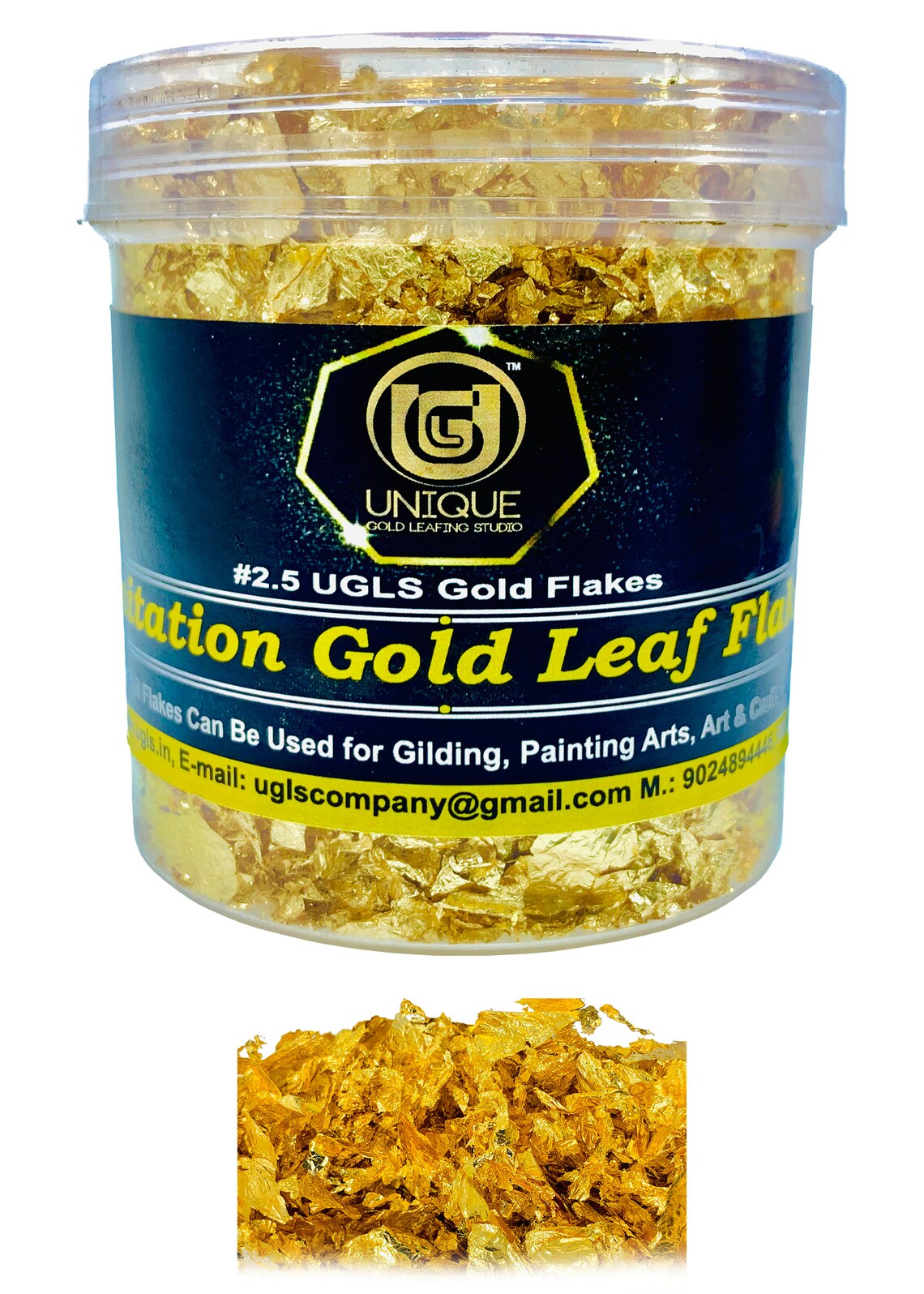 UGLS 15gm Gold Leaf Flakesgold Flakes for Crafts and Arts, Nails