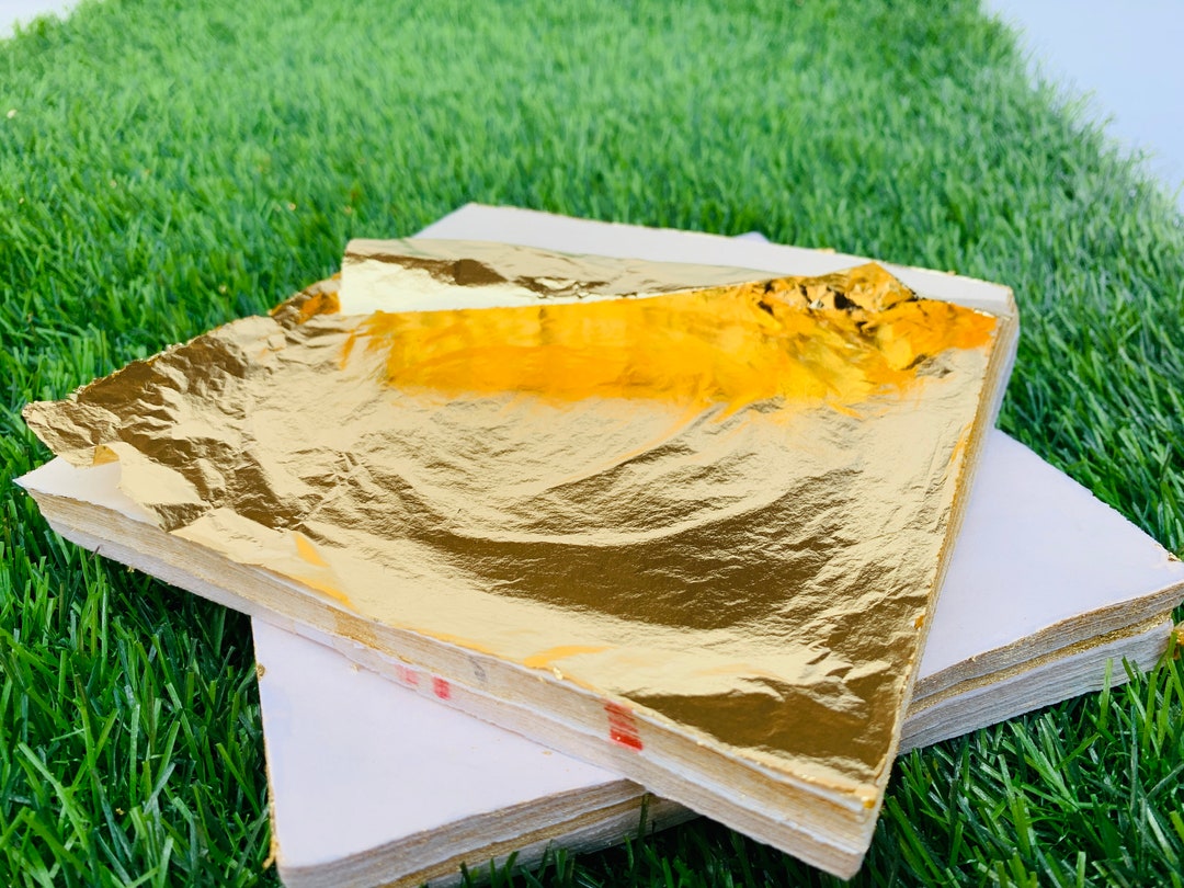 UGLS Gold Leaf 20 Metallic Foil Sheets for Gilding, Home Decoration