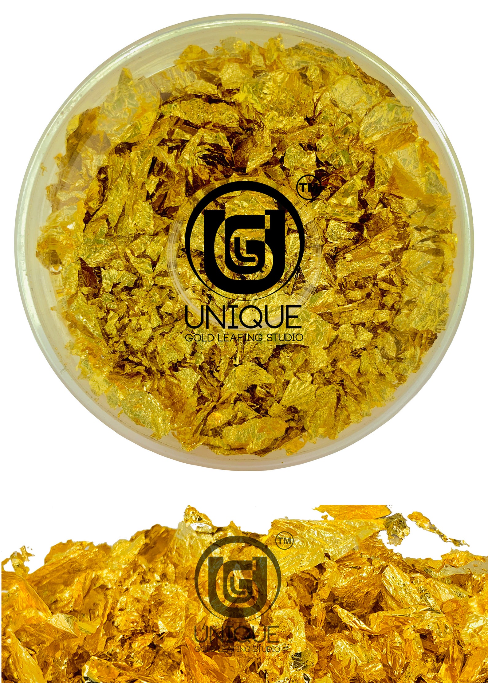 UGLS 15gm Gold Leaf Flakesgold Flakes for Crafts and Arts, Nails