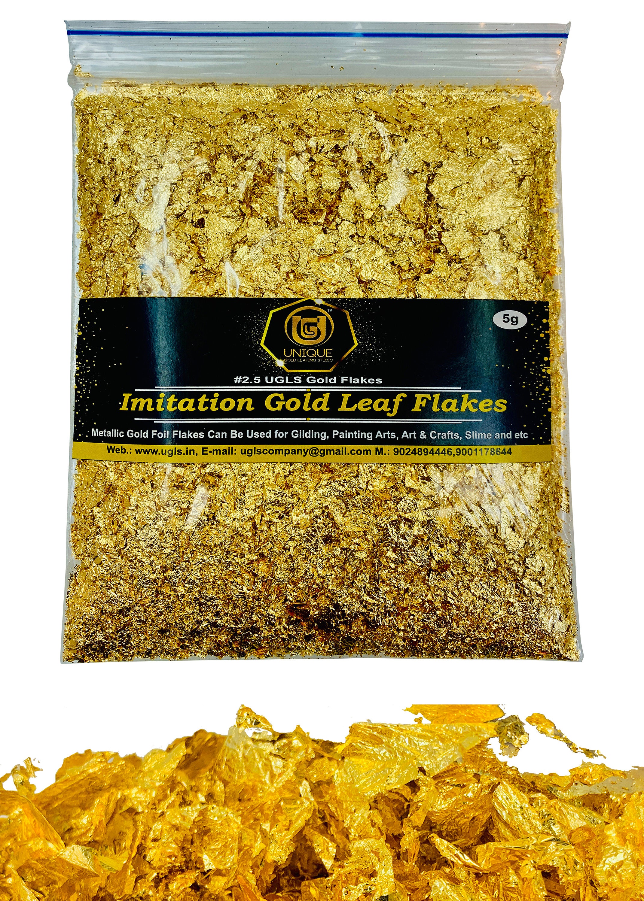 Art & Crafts Card Making 5g Imitation Gold Metal Leaf Flake for Decoration etc. Art & Crafts Card Making 5g Imitation Gold Metal Leaf Flake for Decoration etc.