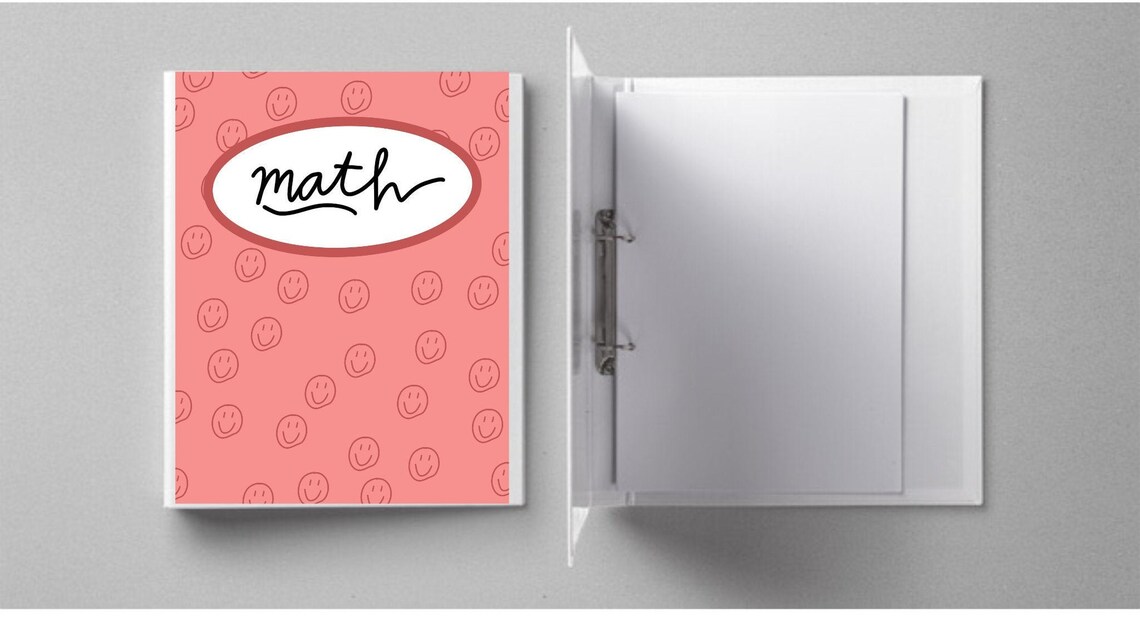 Binder Cover Printable Set of 5 Rainbow Smiley Face Theme Etsy