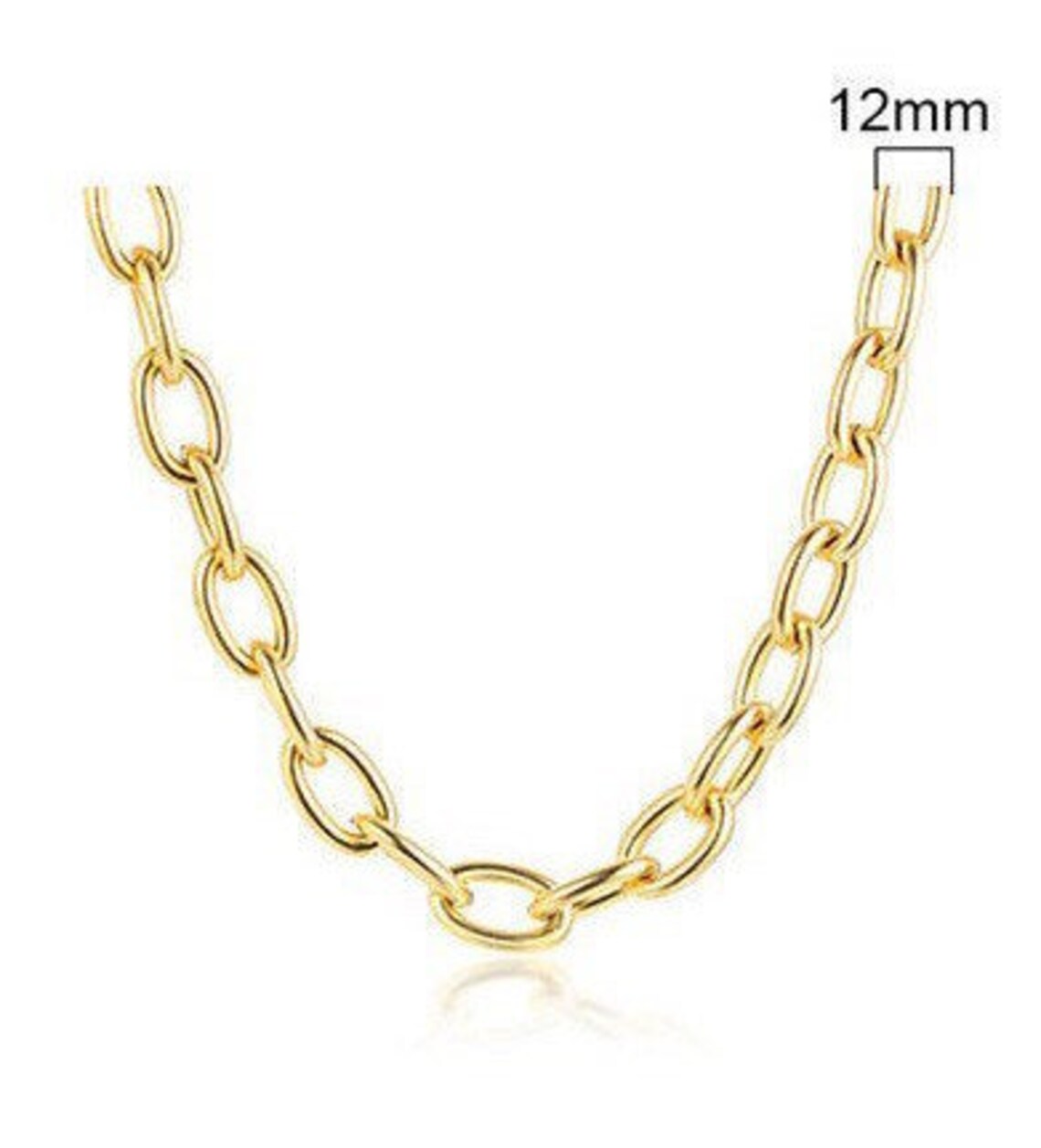 Chunky Gold Necklace Toggle Necklace Thick Link Chain 12MM Etsy