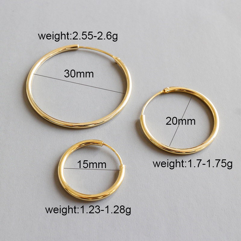 18K Gold Filled Hoop Earrings Simple Hoop Earrings Gold - Etsy
