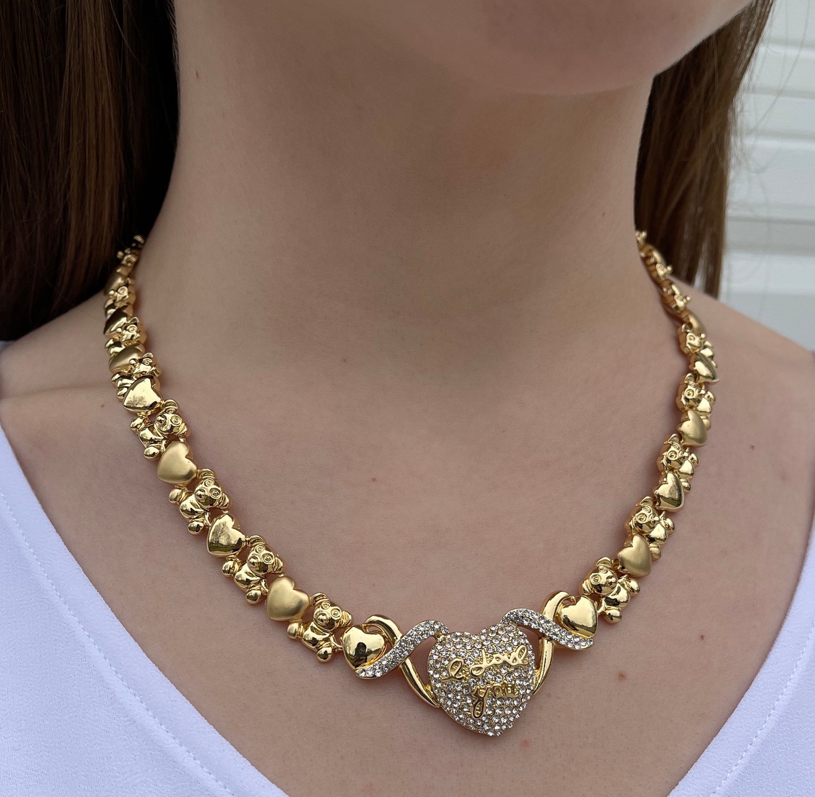 Xoxo necklace set 18K Gold Filled Jewelry Set Hugs and Etsy