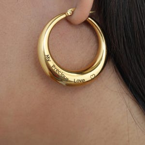 18K Gold Filled Thick Hoops - Gold Thick Hoop Earrings - Simple Thick Hoops - Light Weight Hoops
