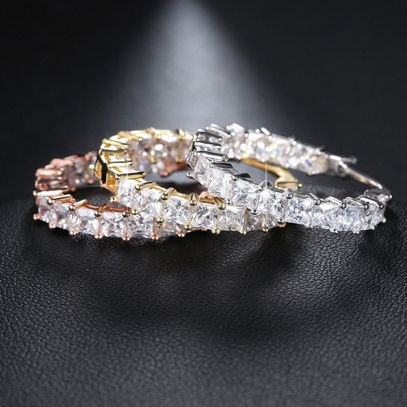 zircon decor earrings