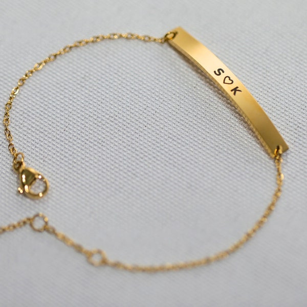 18K Gold Name Bracelet | Custom Name Bracelet | Bridesmaid Gift Box | Custom Name Jewelry | Gold Bracelet for Women Anti-Tarnish Bracelet