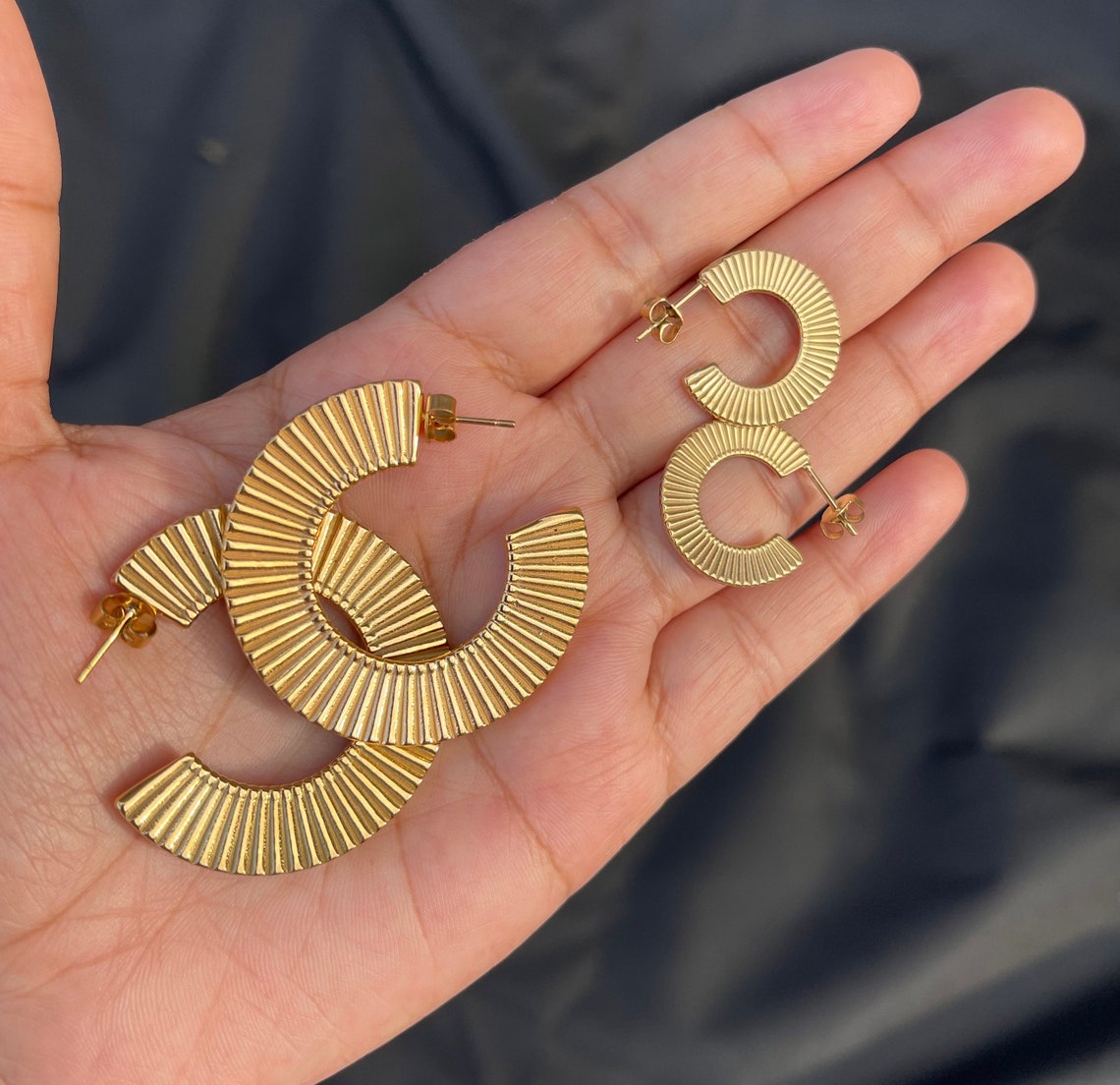 18K Gold Filled Bead Ball Hoop Earrings Gold Open Ball Hoop Etsy