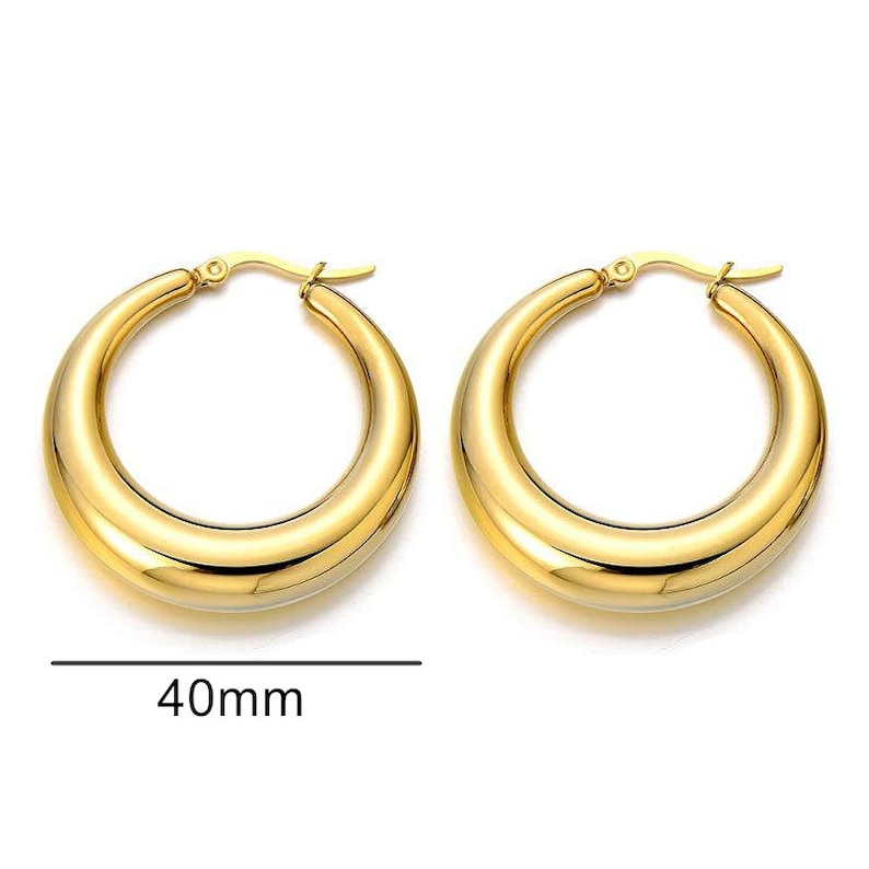 Silver Hoops Silver Thick Hoop Earrings Simple Thick Hoops Etsy