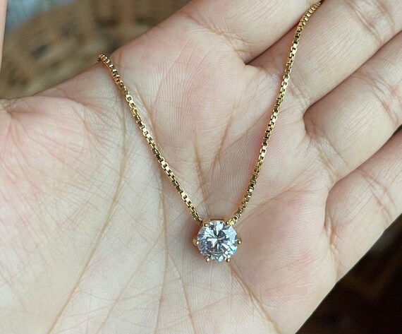 18k Gold Filled Diamond Pendant 