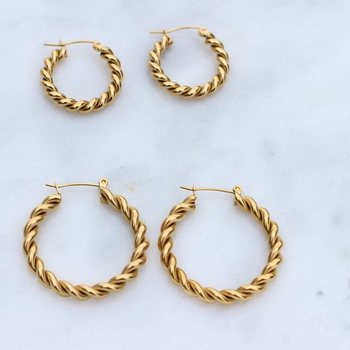 Large Hoops/ 18K Gold Filled Hoop Earrings/ Thin Gold Hoops - Etsy