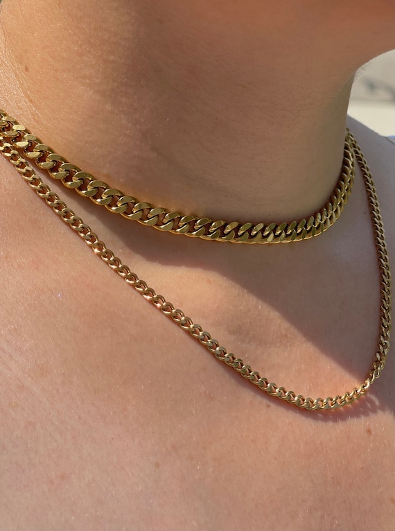 18K Gold Filled Cuban Chain Necklace 