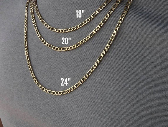 18k Gold Filled Figaro Chain for Men 