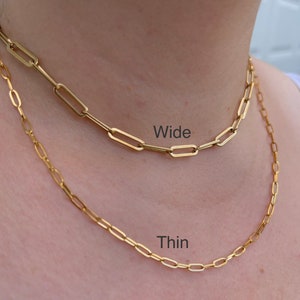 Layering Necklace Set| Link Chain Set | Paperclip Chain Necklace | Gold Filled Necklace Set | Rectangle Link Chain Necklace