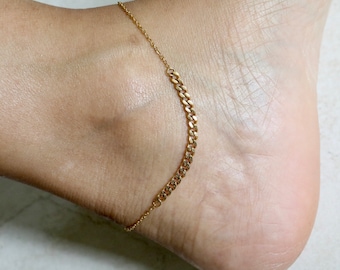 Cuban Chain Anklet | 18K Gold Filled Cuban Link Anklet | Gold Chain Anklet | Curb Chain Anklet | Miami Cuban Chain Anklet | Anklet For Women