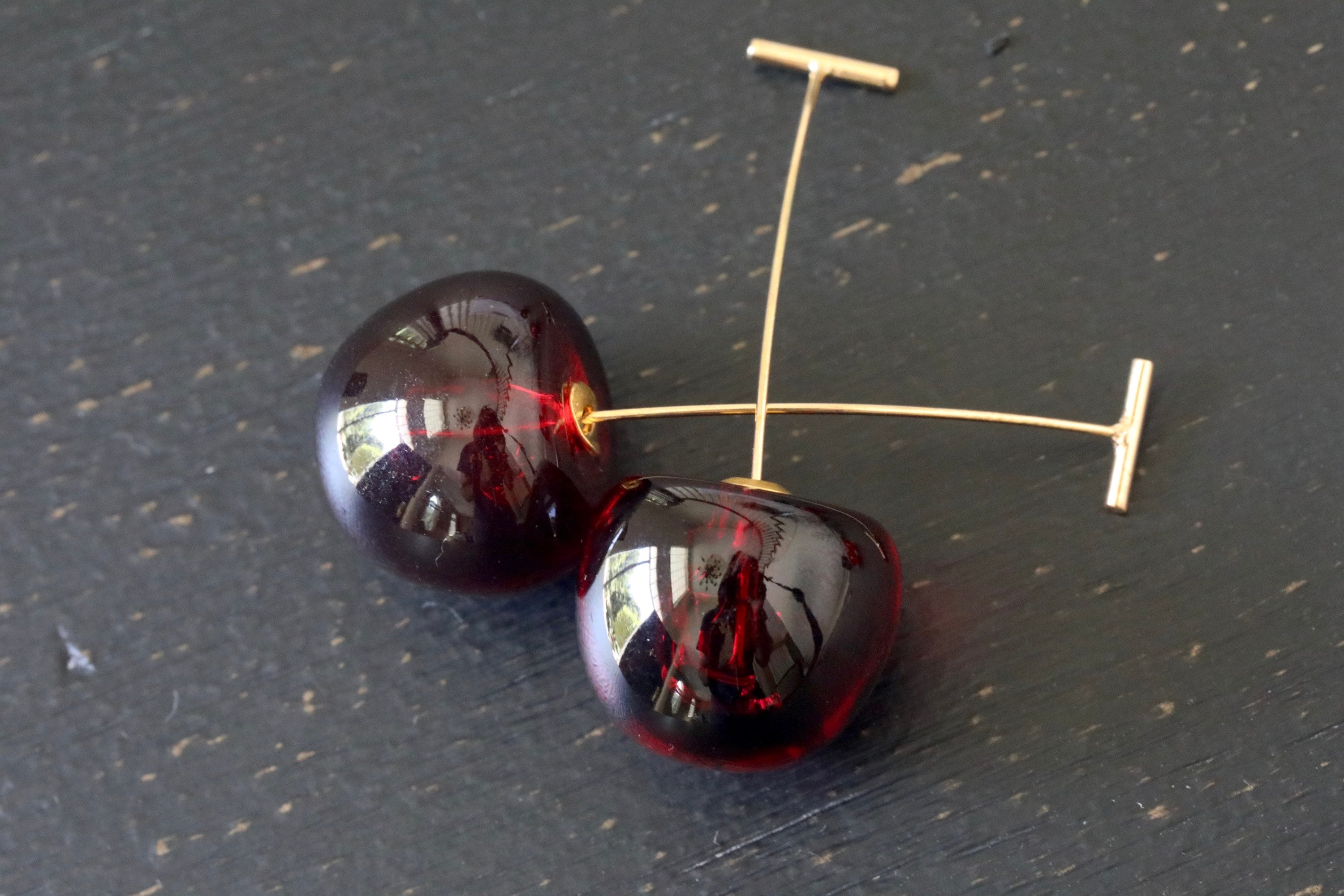 Cherry Earrings | Cherry Drop Earrings | Fruit Earrings | Ear Bar Stud Earrings | Long Drop Earrings | Red Cherry Dangle Earrings