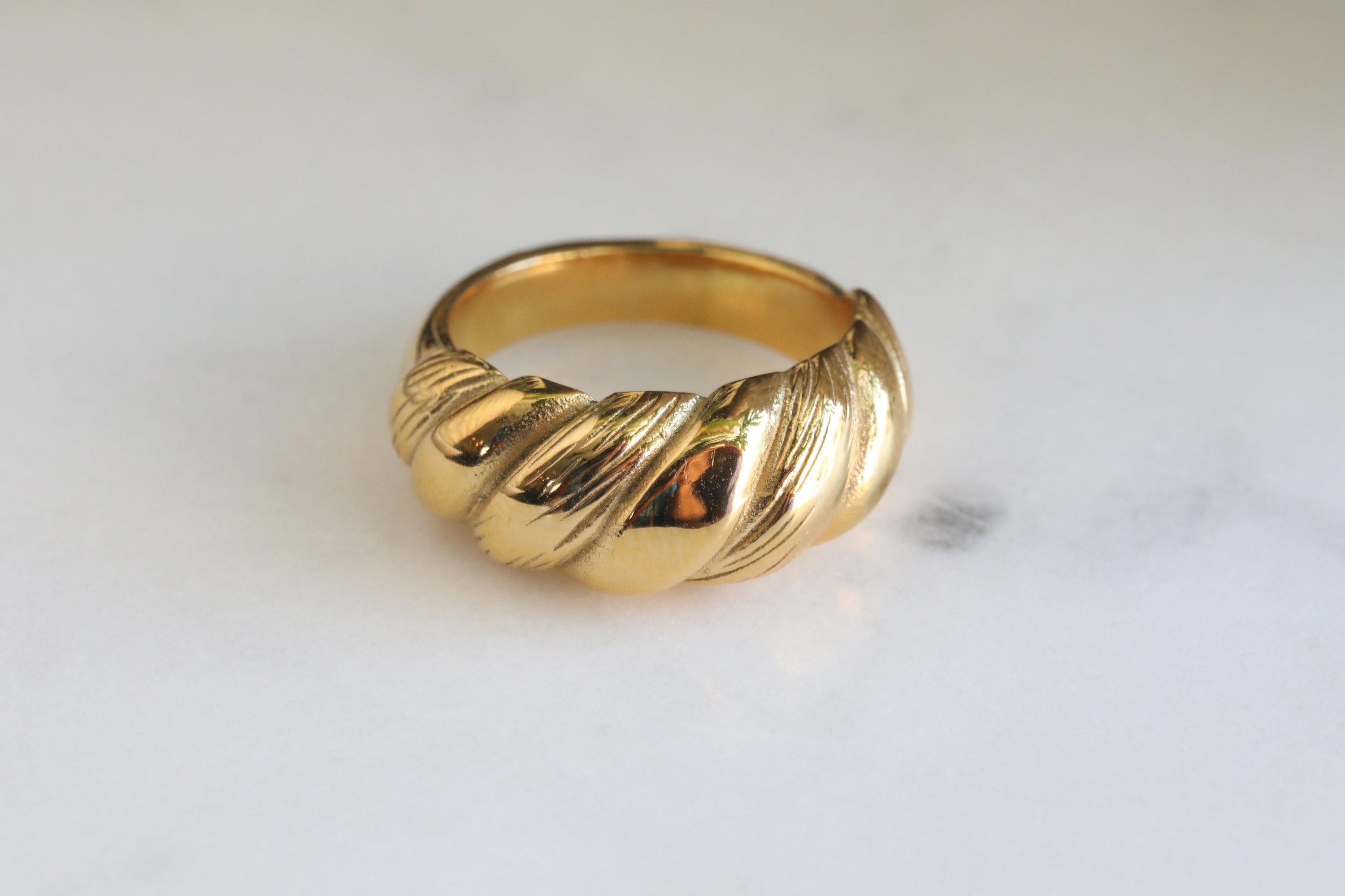 18K Gold-Filled Ring for Women | Croissant Ring | Stackable Ring | Chunky Gold Ring | Dome Ring | Signet Ring for Women | Gift for Mom