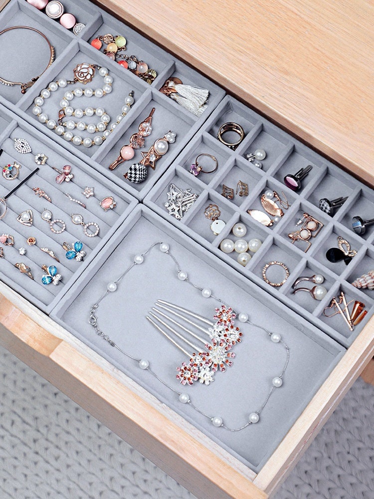 Jewelry Tray | Jewelry Storage for Women | Jewelry Organizer | Velvet…