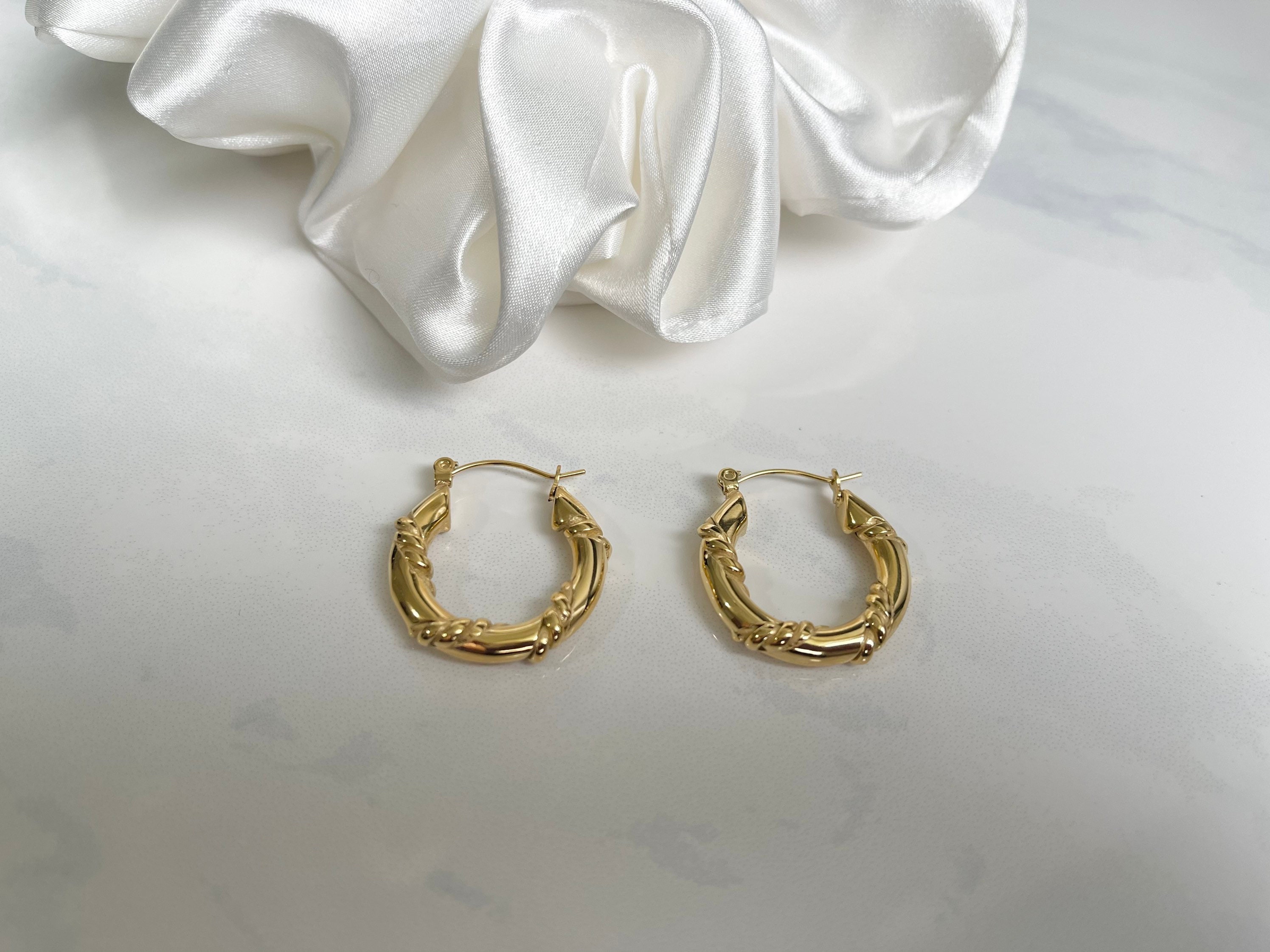 18K Gold Filled Hoop Earrings Gold Designer Hoops Unique | Etsy