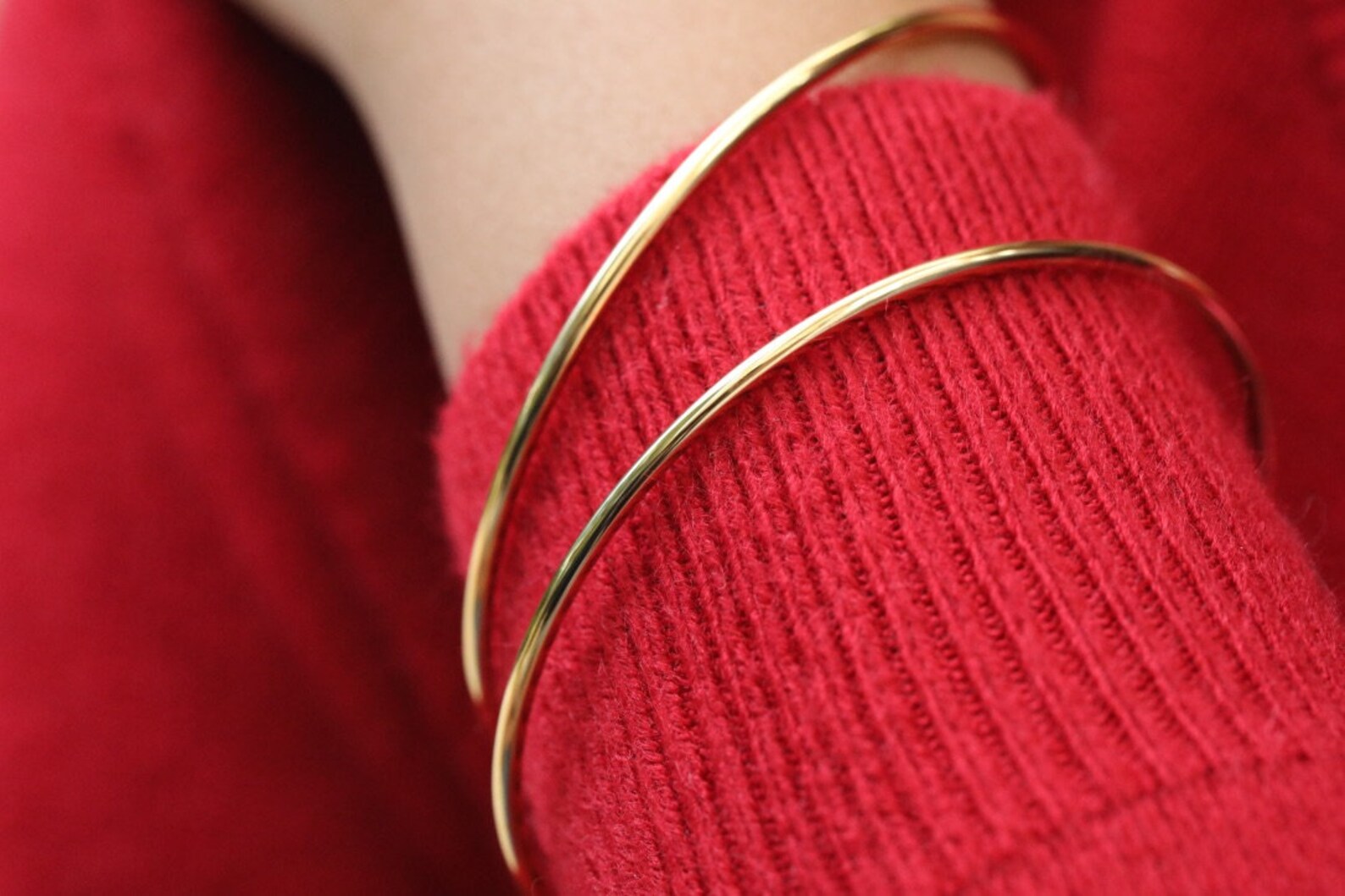 18K Gold Filled Bangle Gold Bangle Bracelet Gold Stackable Etsy