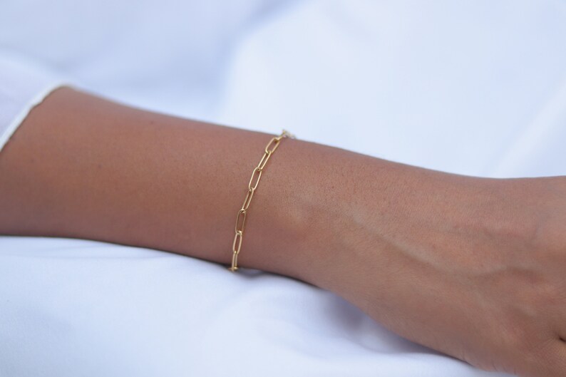 Gold Paper Link Chain Bracelet