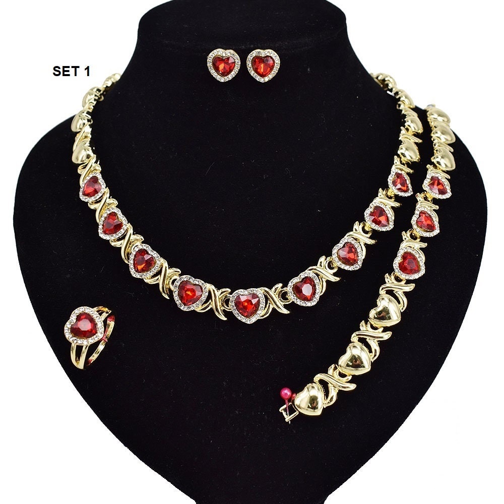 18K Real Gold Filled XoXo Jewelry Set Gold Hugs and Kisses Etsy