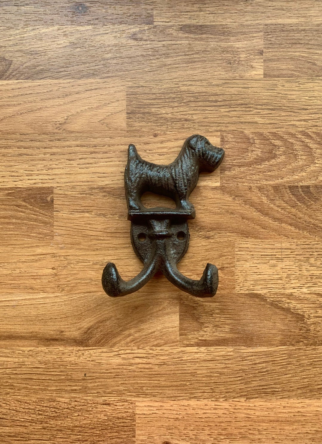 Black Cast Iron Double Scottie Dog Wall Hook Etsy UK