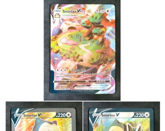 Tarjetas Snorlax V y VMAX - Set Flash Dorado Personalizado