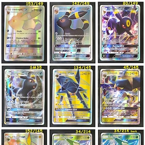 Umbreon, Vikavolt, Virizon - Cartão Único (Papel ou Cartão Plástico Feito à Mão)