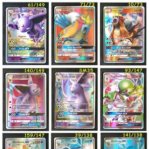 Entei, Espeon, Gardevoir, Glaceon - Cartão Único (Papel ou Cartão Plástico Feito à Mão)