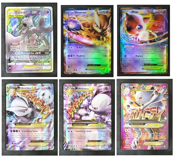 Mewtwo & Mew Gold Flash Light Card Set Tag Team, Mega EX, EX Cards - Etsy Mewtwo & Mew Gold Flash Light Card Set Tag Team, Mega EX, EX Cards - Etsy