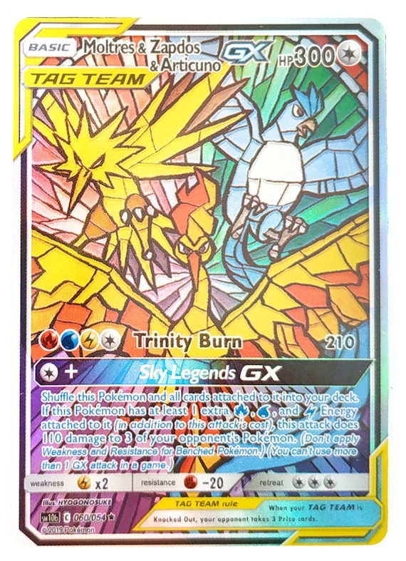 Pokemon Tag Team GX Shining Cards, Moltres Zapdos Articuno Set - Etsy