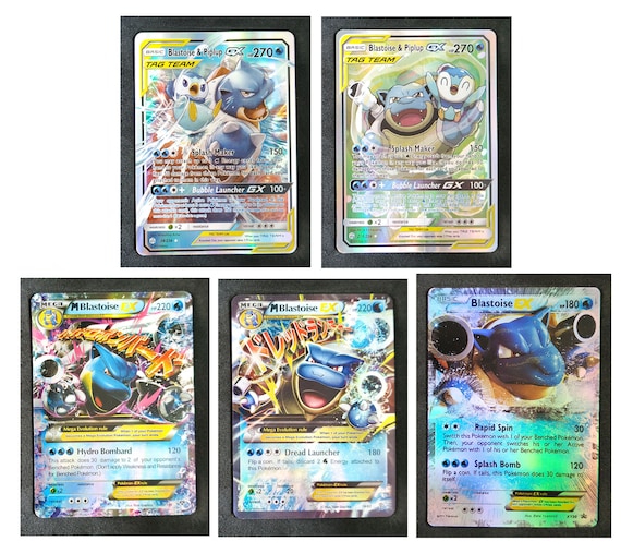 Blastoise and Piplup Tag Team and Mega EX Card Set - Gold Flash Light - Etsy Blastoise and Piplup Tag Team and Mega EX Card Set - Gold Flash Light - Etsy