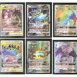 Naganadel, conjunto de 6 cartas Guzzlord - cartão Tag Team, cartão GX - conjunto de cartões personalizado (papel ou cartão de plástico feito à mão)
