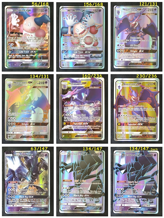 Mr Mine, Naganadel, Necrozma - Single Card (paper or Handmade